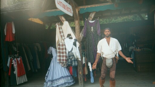A worker at the costume rental shop!!...Yes you can dress up with the rest of them!!